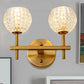 Frendorf | 1/2-Licht Wandleuchte Moderne Orb Klarglas Gitter Wandleuchte mit geradlinigem Arm in Gold für Flur