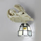 Frendorf | Hars Engel Wand Sconce Licht met Gekleurd Glazen Koepel Schaduw 1 Licht Loft Wandlamp in Wit/Blauw