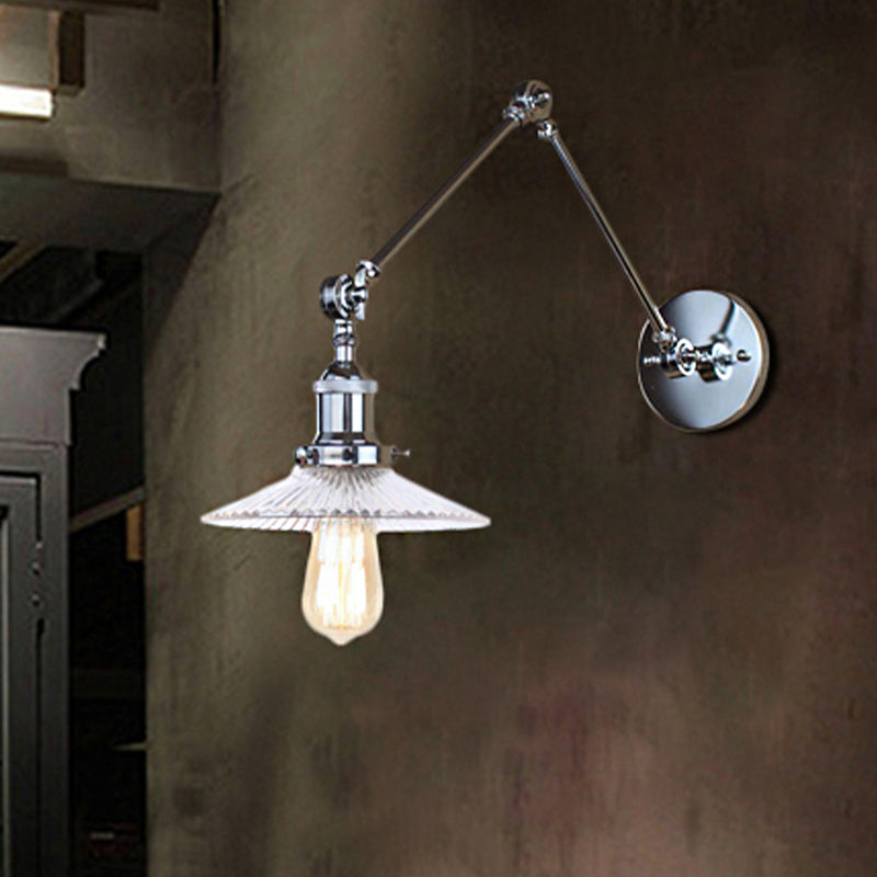 Frendorf | Saucer Wohnzimmer Wandleuchte Rustikaler Stil Prismen Glas 1 Licht Schwarz/Silber/Bronze Wandlampe