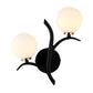 Frendorf | 2 Lampen Witte Glas Wandlamp Moderne Goud/Zwarte Globe Eettafel Wandlamp Licht met Takvormigem Arm