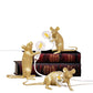 Gold Finish Maus Kleine Tischlampe Dekorative Einzelne Harz Nachttischlampe für Schlafzimmer