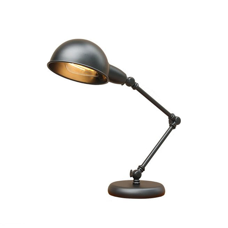 Metall 3- Gelenk Schwenkarm Arbeitsleuchte Industrie 1 Glühbirne Schlafzimmer Tischlampe mit Schirm in Schwarz