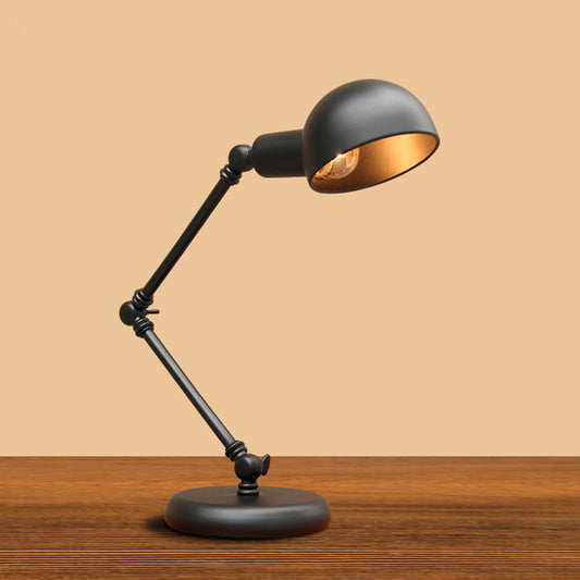 Metall 3- Gelenk Schwenkarm Arbeitsleuchte Industrie 1 Glühbirne Schlafzimmer Tischlampe mit Schirm in Schwarz