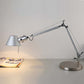 Industrie Teleskop Tischlampe 1-Licht Metall Lese Buch Licht mit konischem Schirm in Silber