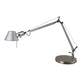 Industrie Teleskop Tischlampe 1-Licht Metall Lese Buch Licht mit konischem Schirm in Silber