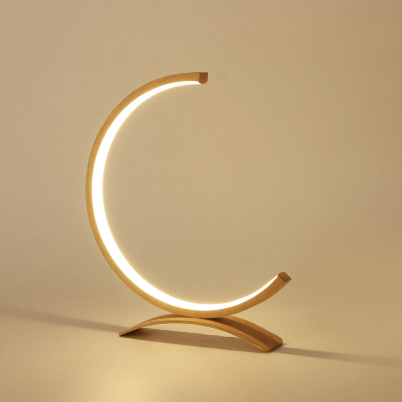 C-förmige Aluminium Nachttischlampe Minimalistischer Stil LED Tischbeleuchtung mit Dimmer-Schalter