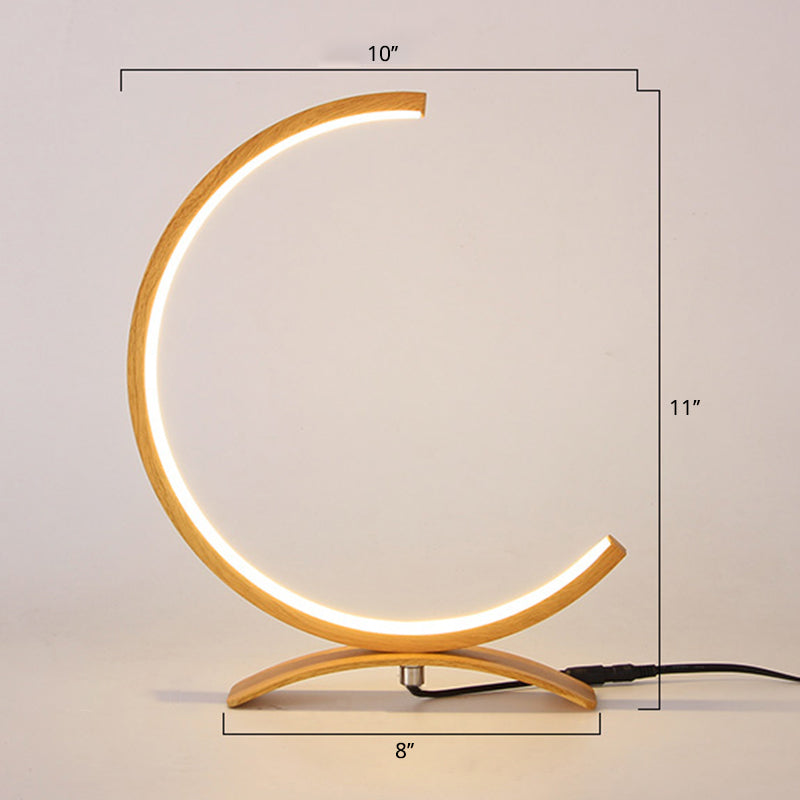 C-förmige Aluminium Nachttischlampe Minimalistischer Stil LED Tischbeleuchtung mit Dimmer-Schalter