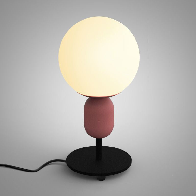 Weißes Gläsernes Sphärisches Nachttlicht Macaron 1 Kopf Tischlampe für Kinderzimmer