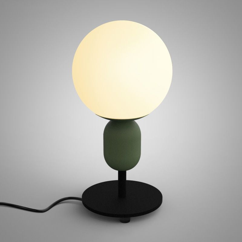 Weißes Gläsernes Sphärisches Nachttlicht Macaron 1 Kopf Tischlampe für Kinderzimmer