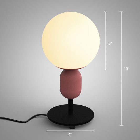 Weißes Gläsernes Sphärisches Nachttlicht Macaron 1 Kopf Tischlampe für Kinderzimmer