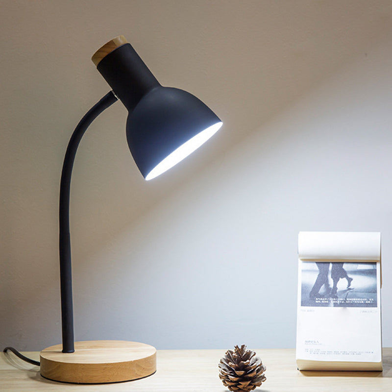 Flexible Gooseneck Metall Leseleuchte Nordic Style Einzel Nachtischlampe mit Glockenschirm