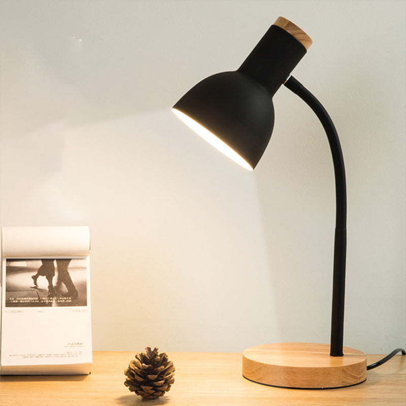 Flexible Gooseneck Metall Leseleuchte Nordic Style Einzel Nachtischlampe mit Glockenschirm