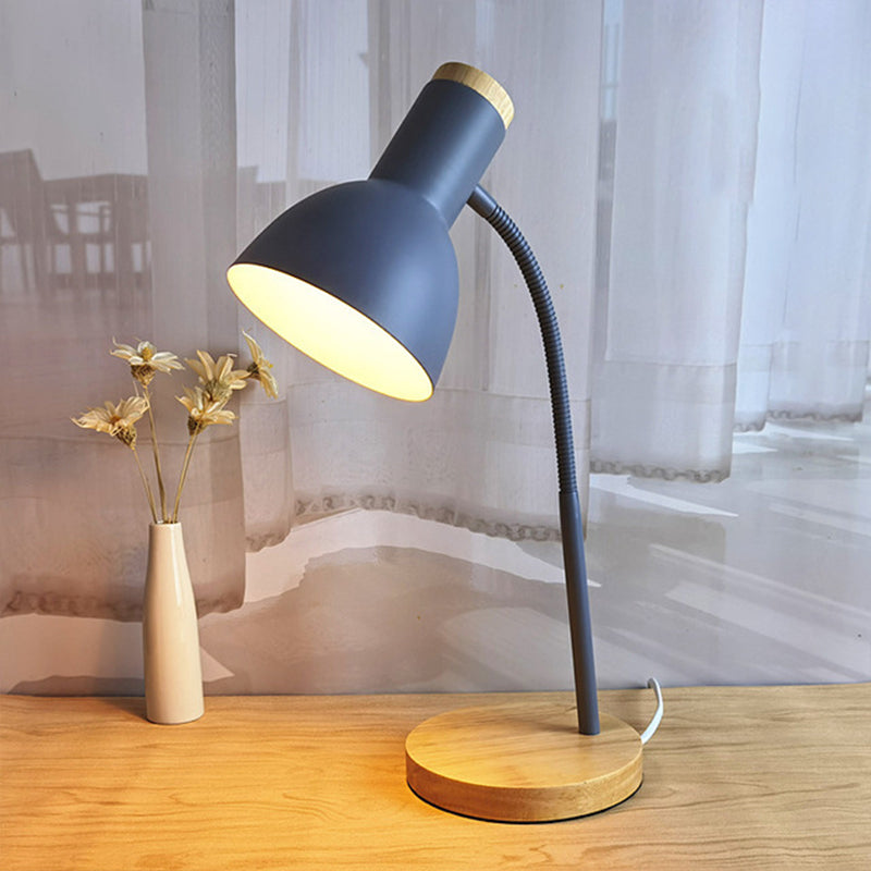 Flexible Gooseneck Metall Leseleuchte Nordic Style Einzel Nachtischlampe mit Glockenschirm