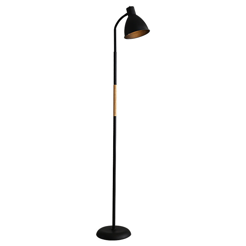 1-Licht Metall Bodenleselampe Minimalistische Glockenform Wohnraum Stehlampe mit gerolltem Rand