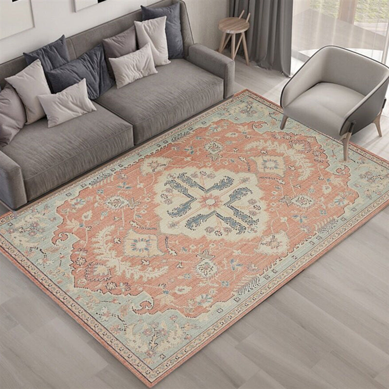 Frendorf | Meerkleurig woonkamer tapijt Perzisch Geometrisch gedrukt tapijt voor binnen Katoenmengsel Antislip Onderhoudsvriendelijk gebiedtapijt
