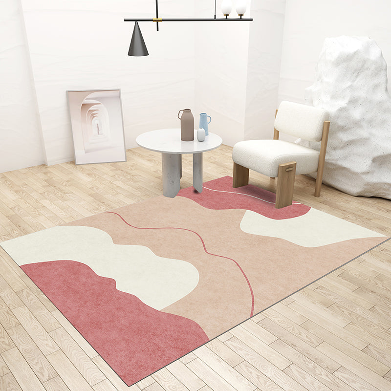 Multi Color Neuheit Teppich Baumwollmischung Farbblock Innen Teppich Anti-Rutsch Waschbar Pflegeleicht Bereichsteppich für Schlafzimmer