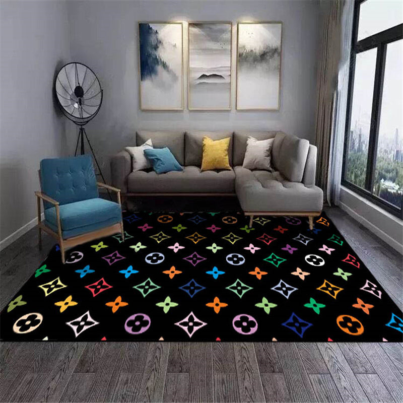 Multicolor Luxe Teppich Baumwollmischung Tiermuster Bereichsteppich Rutschfeste Unterlage Fleckenresistenter Bereichsteppich für das Wohnzimmer