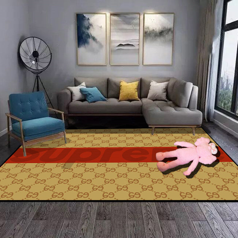 Multicolor Luxe Teppich Baumwollmischung Tiermuster Bereichsteppich Rutschfeste Unterlage Fleckenresistenter Bereichsteppich für das Wohnzimmer