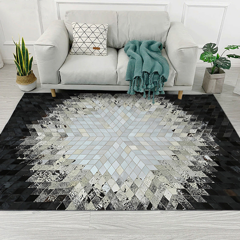 Frendorf | Einzigartiger Geometric G Bedruckter Teppich Mehrfarbig Kuhhaut Innen Teppich Haustierfreundlich Fleckenbeständig Einfache Wartung Teppich für Wohnzimmer
