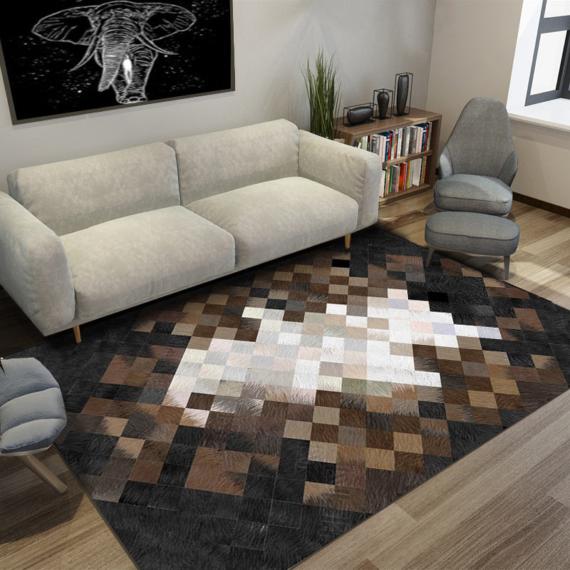 Frendorf | Einzigartiger Geometric G Bedruckter Teppich Mehrfarbig Kuhhaut Innen Teppich Haustierfreundlich Fleckenbeständig Einfache Wartung Teppich für Wohnzimmer