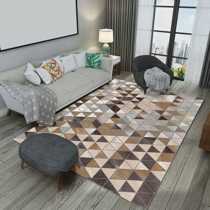 Frendorf | Einzigartiger Geometric G Bedruckter Teppich Mehrfarbig Kuhhaut Innen Teppich Haustierfreundlich Fleckenbeständig Einfache Wartung Teppich für Wohnzimmer
