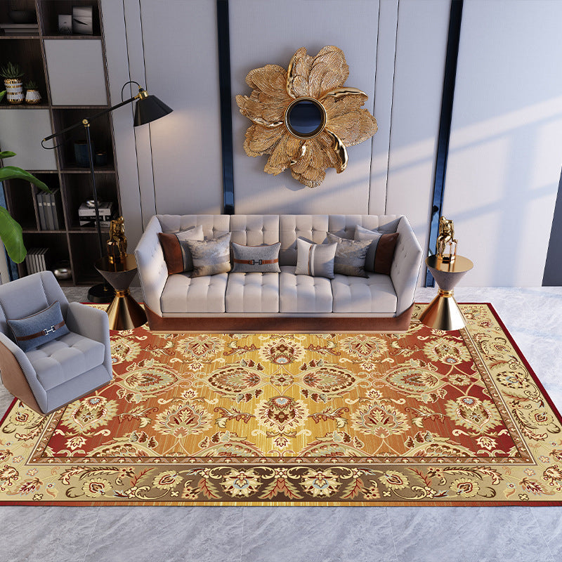 Mehrfarbiger Wohnzimmerteppich Nordic Blumenmuster Innen Teppich Synthetik Rutschfeste Rücken Easy Care Teppich