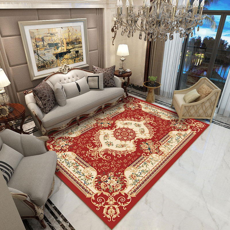 Frendorf | Multicolor novel carpet made of cotton blend with checkered pattern, non-slip, pet-friendly interior carpet for the living room