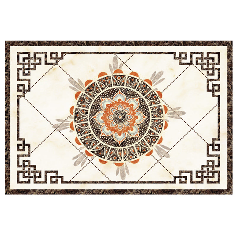 Frendorf | Multicolor novel carpet made of cotton blend with checkered pattern, non-slip, pet-friendly interior carpet for the living room