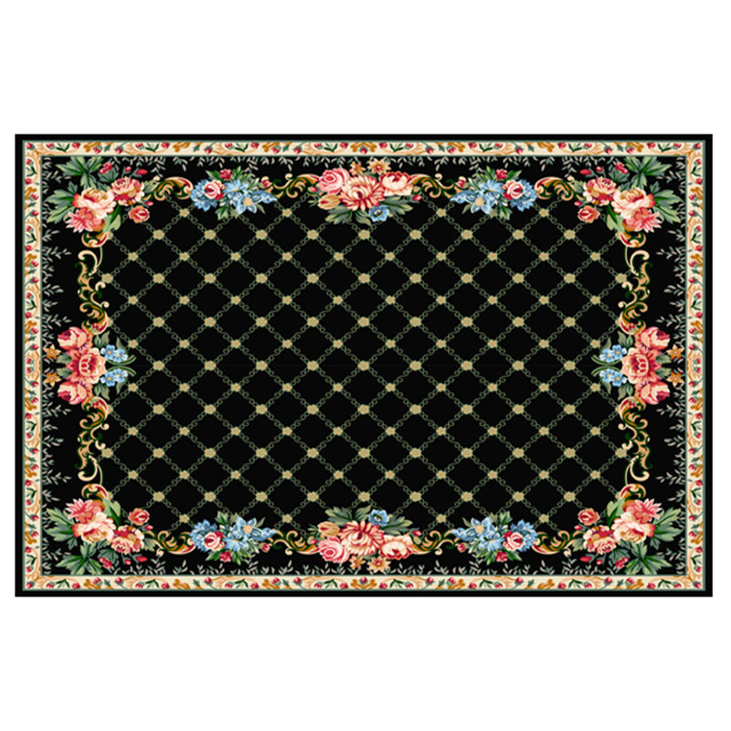 Frendorf | Multicolor novel carpet made of cotton blend with checkered pattern, non-slip, pet-friendly interior carpet for the living room