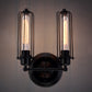 Frendorf | 1/2-Bulb Lineaire Kooi Wandlamp Industrieel Zwart/Roest Metaal Wandverlichtingsarmatuur voor Woonkamer