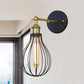 Frendorf | 1 Kopfzylinder/Tränenform Käfig Wandmontage Beleuchtung Industriell Schwarzes Metall Mini Wandlicht für Schlafzimmer