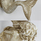 Frendorf | Shell Bowl/Dome Wandlampe Rustikal Tiffany 1 Licht Wandleuchte mit Harz Meerjungfrau in Beige
