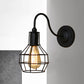 Frendorf | Metallic Zwart/Bronze Wandverlichting Global Cage 1 Hoofd Vintage Industrieel Wandlamp met Gooseneck Arm
