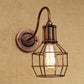 Frendorf | Metallic Zwart/Bronze Wandverlichting Global Cage 1 Hoofd Vintage Industrieel Wandlamp met Gooseneck Arm