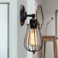 Frendorf | 2 Packs Gek cage-gemetseld metalen wandlamp Industriële stijl 1 licht slaapkamer wandmontagelamp met bulbvorm
