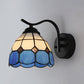 Frendorf | Mediterrane Dome Wandverlichting met Gebogen Arm Gekleurde Glazen 1 Licht Sconces in Wit/Helder