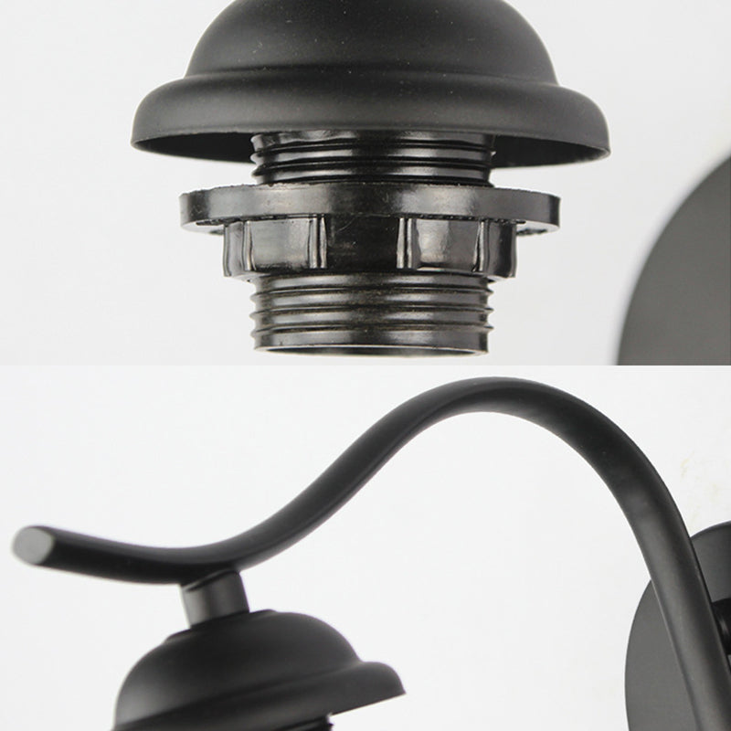 Frendorf | Mediterrane Dome Wandverlichting met Gebogen Arm Gekleurde Glazen 1 Licht Sconces in Wit/Helder
