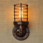 Frendorf | Gegoten IJzeren Cilinder Wandlamp met Kooi Schaduw Industrieel 1 Kop Binnen Wandmontage Licht in Roest/Zwarte Afwerking