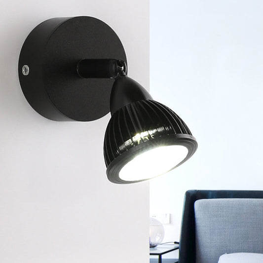 Frendorf | Rotatable Mini Metall Wandlampe Industriestil 1 Licht Nachttisch Wandleuchte schwarz