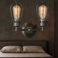 Frendorf | Industrieller Stil Käfig Wandleuchten mit Lampenschirm 2 Lichter Metall Mini Wandleuchte in Kupfer/Antik Silber