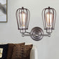 Frendorf | Industrieller Stil Käfig Wandleuchten mit Lampenschirm 2 Lichter Metall Mini Wandleuchte in Kupfer/Antik Silber