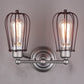 Frendorf | Industrieller Stil Käfig Wandleuchten mit Lampenschirm 2 Lichter Metall Mini Wandleuchte in Kupfer/Antik Silber