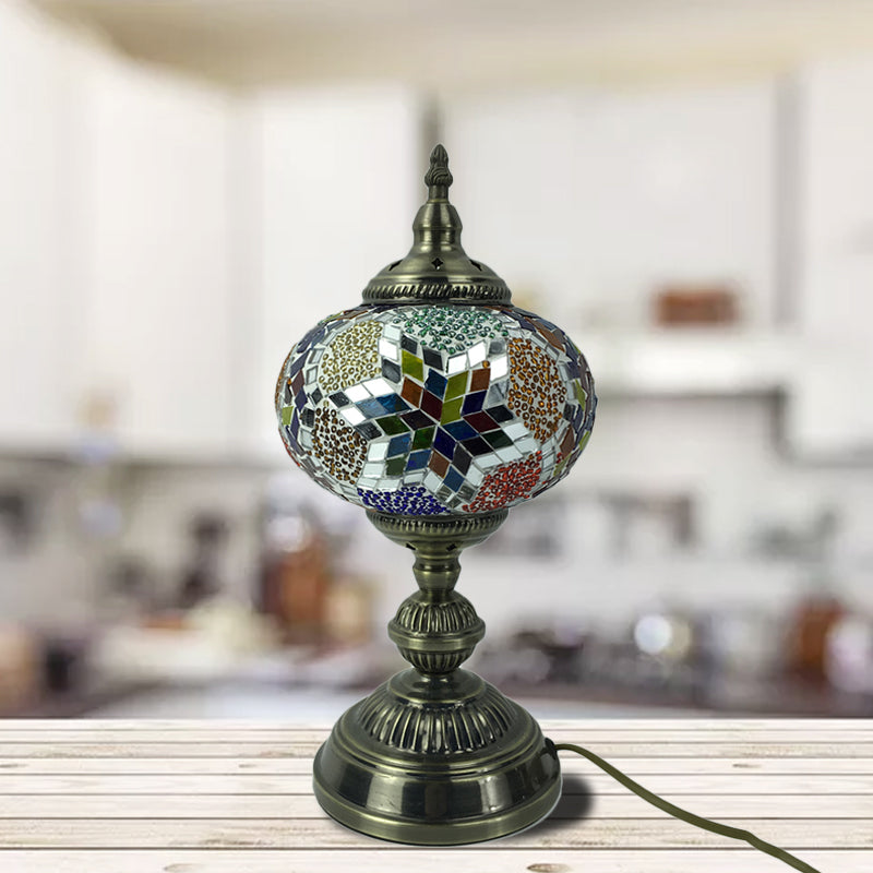 Sphere Task Lighting Traditionary Rot/Blau/Gelb Glas 1 Kopf Wohnzimmer Kleine Schreibtischlampe