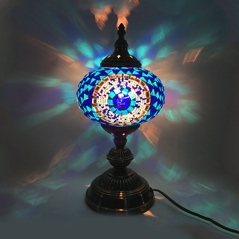 Sphere Task Lighting Traditionary Rot/Blau/Gelb Glas 1 Kopf Wohnzimmer Kleine Schreibtischlampe
