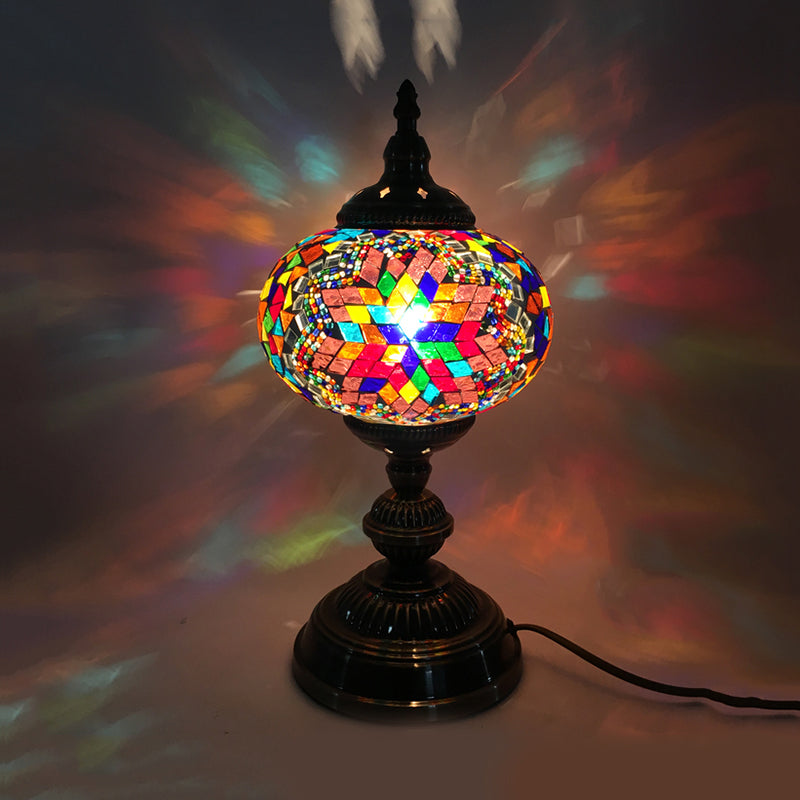 Sphere Task Lighting Traditionary Rot/Blau/Gelb Glas 1 Kopf Wohnzimmer Kleine Schreibtischlampe