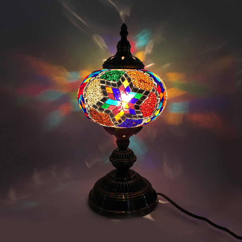 Sphere Task Lighting Traditionary Rot/Blau/Gelb Glas 1 Kopf Wohnzimmer Kleine Schreibtischlampe