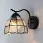 Frendorf | Tiffany Dome Wandmontage Licht Geïntegreerd Glas 1 Licht Badkamer Wand Sconces Licht in Wit/Blauw