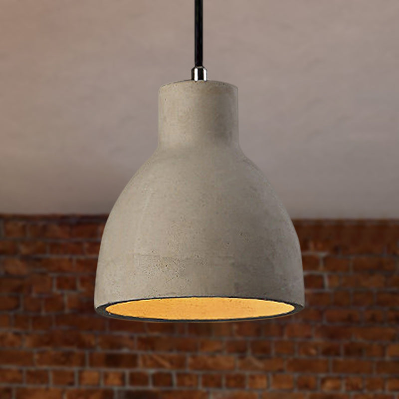6.5"/8.5"/10.5" Dia Barn/Zylinder/Dom Zement Pendelleuchte Industrie 1 Licht Esszimmertisch Deckenleuchte mit verstellbarem Kabel in Grau