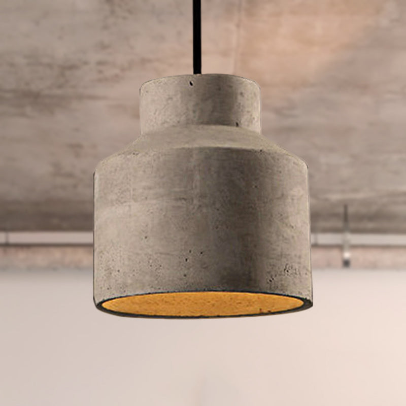 6.5"/8.5"/10.5" Dia Barn/Zylinder/Dom Zement Pendelleuchte Industrie 1 Licht Esszimmertisch Deckenleuchte mit verstellbarem Kabel in Grau