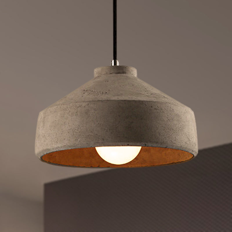 6.5"/8.5"/10.5" Dia Barn/Zylinder/Dom Zement Pendelleuchte Industrie 1 Licht Esszimmertisch Deckenleuchte mit verstellbarem Kabel in Grau